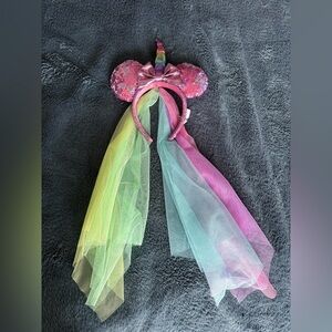 Sequin Disney unicorn headband with rainbow tule